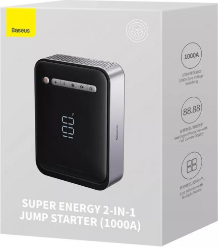 Автономний пусковий пристрій (бустер) Baseus Super Energy 2in1 Car Jump Starter 8000 mAh Black (CGCN000001)