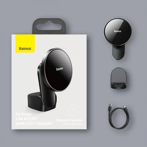 Автомобильный держатель Baseus Big Energy 15W Black (WXJN-01)