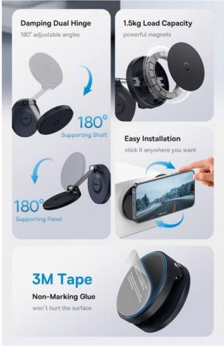 Автомобільний тримач Baseus MagPro Magnetic Foldable Black (B10564101121-00)