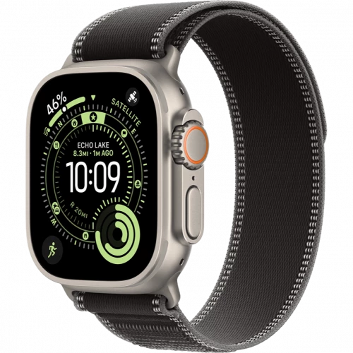 Apple Watch Ultra 3 GPS + Cellular 49mm Natural Tit. Case w. Black/Charcoal Trail Loop - S/M (MF1V4+MFT84)
