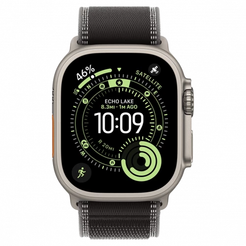 Apple Watch Ultra 3 GPS + Cellular 49mm Natural Tit. Case w. Black/Charcoal Trail Loop - S/M (MF1V4+MFT84)