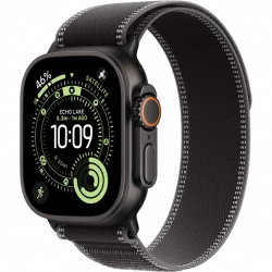 Apple Watch Ultra 3 GPS + Cellular 49mm Black Tit. Case w. Black/Charcoal Trail Loop - S/M (MF1D4)