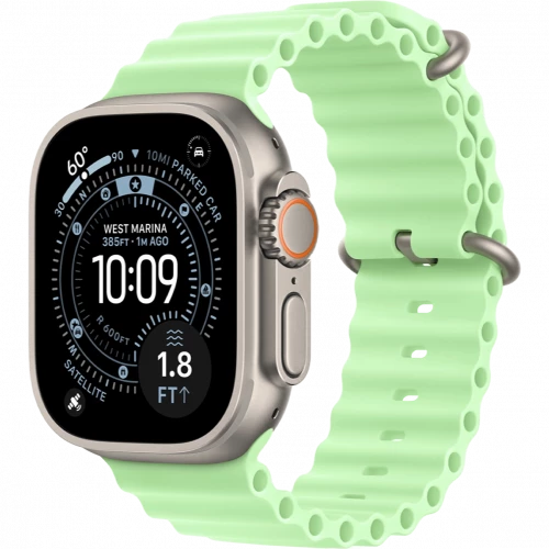Apple Watch Ultra 3 GPS + Cellular 49mm Natural Tit. Case w. Neon Green Ocean Band (MF1V4+MGCF4)