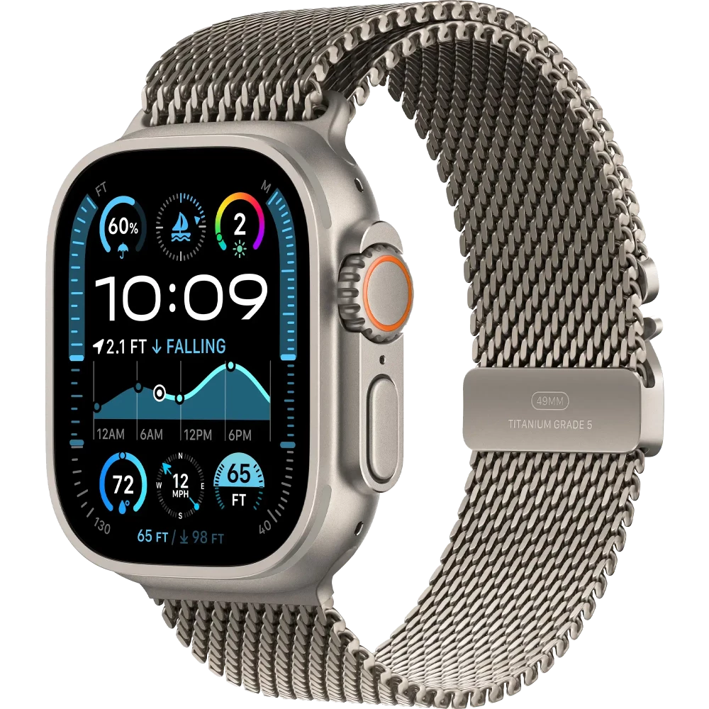 Apple Watch Ultra 3 GPS + Cellular 49mm Natural Tit. Case w. Natural Tit. Milanese Loop - Large (MF0E4)