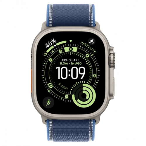 Apple Watch Ultra 3 GPS + Cellular 49mm Natural Tit. Case w. Blue/Bright Blue Trail Loop - M/L (MEWU4)