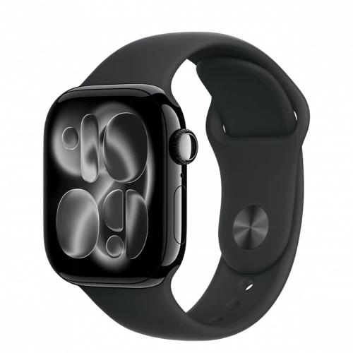 Apple Watch Series 11 GPS 42mm Jet Black Alu. Case w. Black S. Band - S/M (MEQT4)