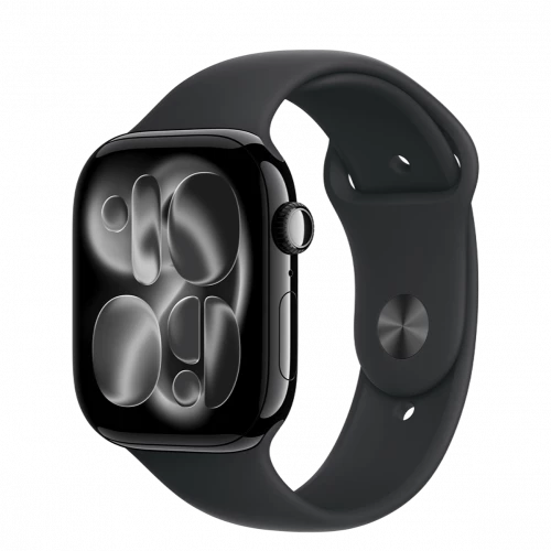 Apple Watch Series 11 GPS 42mm Jet Black Alu. Case w. Black S. Band - M/L (MEQU4)