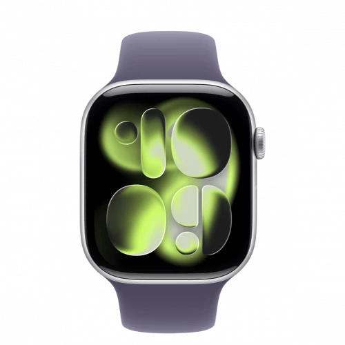 Apple Watch Series 11 GPS + Cellular 46mm Silver Alu. Case w. Purple Fog S. Band - S/M (MFCP4)