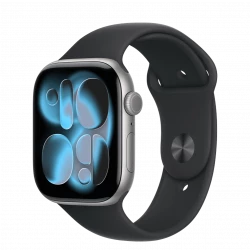 Apple Watch Series 11 GPS 46mm Space Grey Alu. Case w. Black S. Band - S/M (MEV04)