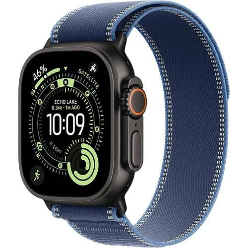 Apple Watch Ultra 3 GPS + Cellular 49mm Black Tit. Case w. Blue/Bright Blue Trail Loop - S/M (MF254+MG9Q4)