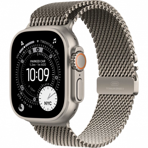 Apple Watch Ultra 3 GPS + Cellular 49mm Natural Tit. Case w. Natural Tit. Milanese Loop - Medium (MEWY4)