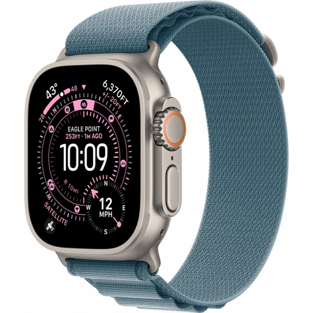 Apple Watch Ultra 3 GPS + Cellular 49mm Natural Tit. Case w. Light Blue Alpine Loop - Large (MEWP4)