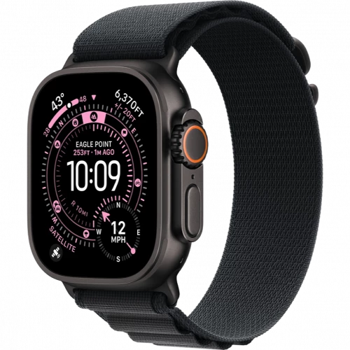 Apple Watch Ultra 3 GPS + Cellular 49mm Black Tit. Case w. Black Alpine Loop - Medium (MF0V4)