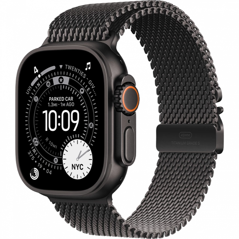 Apple Watch Ultra 3 GPS + Cellular 49mm Black Tit. Case w. Black Tit. Milanese Loop - Medium (MF1Q4)
