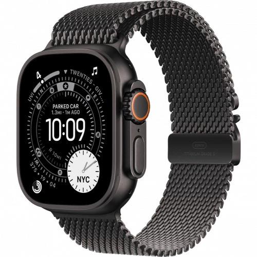 Apple Watch Ultra 3 GPS + Cellular 49mm Black Tit. Case w. Black Tit. Milanese Loop - Medium (MF1Q4)