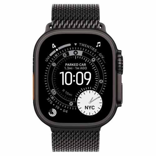 Apple Watch Ultra 3 GPS + Cellular 49mm Black Tit. Case w. Black Tit. Milanese Loop - Small (MF1N4)