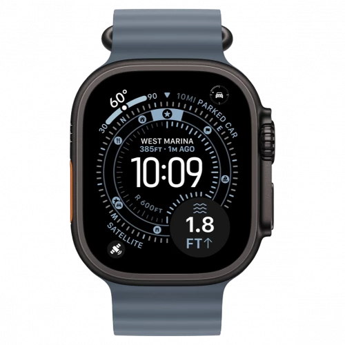 Apple Watch Ultra 3 GPS + Cellular 49mm Black Tit. Case w. Anchor Blue O. Band (MF254+MGCJ4)