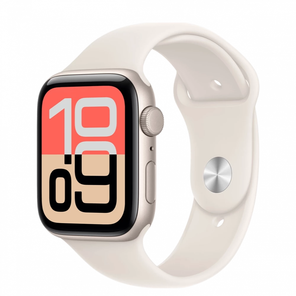 Apple Watch SE 3 GPS + Cellular 44mm Starlight Alu. Case w. Starlight S. Band - M/L (MEPF4)