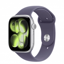Apple Watch Series 11 GPS + Cellular 46mm Silver Alu. Case w. Purple Fog S. Band - M/L (MFCR4)