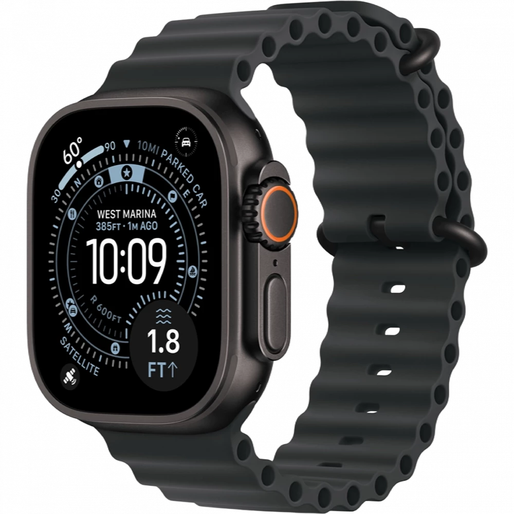 Apple Watch Ultra 3 GPS + Cellular 49mm Black Tit. Case w. Black Ocean Band (MF0J4)