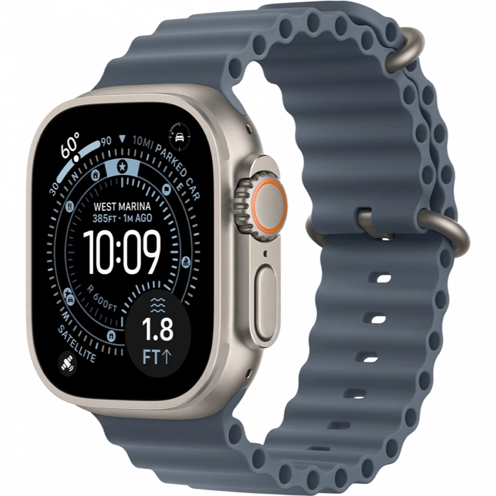 Apple Watch Ultra 3 GPS + Cellular 49mm Natural Tit. Case w. Anchor Blue Ocean Band (MEWH4)