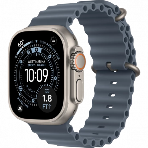 Apple Watch Ultra 3 GPS + Cellular 49mm Natural Tit. Case w. Anchor Blue Ocean Band (MEWH4)