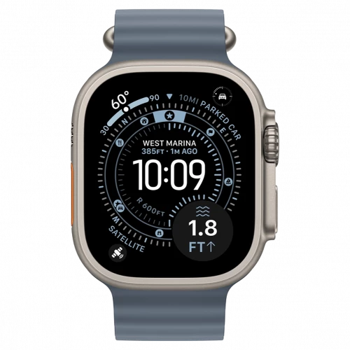 Apple Watch Ultra 3 GPS + Cellular 49mm Natural Tit. Case w. Anchor Blue Ocean Band (MEWH4)