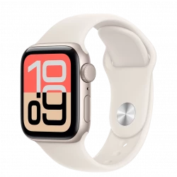 Apple Watch SE 3 GPS + Cellular 40mm Starlight Alu. Case w. Starlight S. Band - S/M (MEP64)