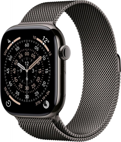 Apple Watch Series 11 GPS + Cellular 46mm Slate Tit. Case w. Slate Milanese Loop - S/M (MFD34)