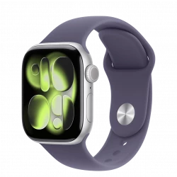Apple Watch Series 11 GPS 46mm Silver Alu. Case w. Purple Fog S. Band - M/L (MEVA4)