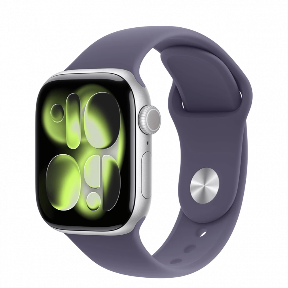 Apple Watch Series 11 GPS 46mm Silver Alu. Case w. Purple Fog S. Band - M/L (MEVA4)