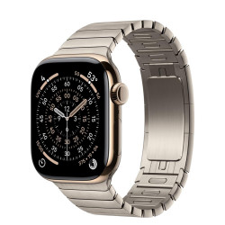 Apple Watch Series 11 GPS + Cellular 42mm Gold Tit. Case w. Natural Link Bracelet (MF9M4+MXMA3)