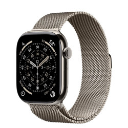 Apple Watch Series 11 GPS + Cellular 46mm Natural Tit. Case w. Natural Milanese Loop - M/L (MFD04)