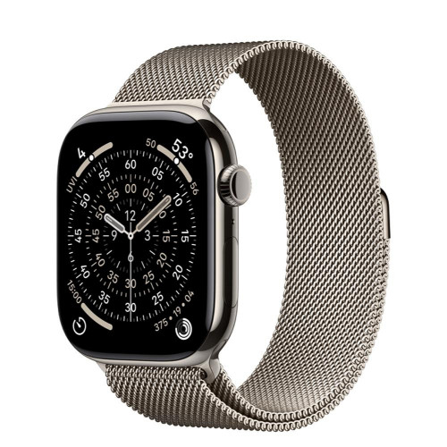 Apple Watch Series 11 GPS + Cellular 46mm Natural Tit. Case w. Natural Milanese Loop - S/M (MFCY4)