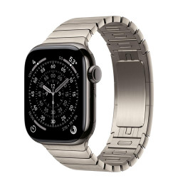 Apple Watch Series 11 GPS + Cellular 42mm Slate Tit. Case w. Natural Link Bracelet (MF9K4+MXMA3)