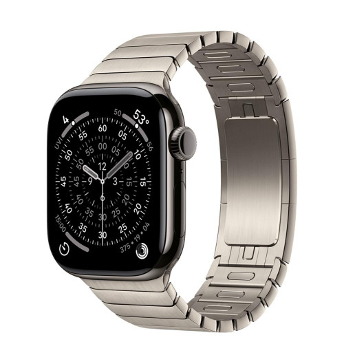 Apple Watch Series 11 GPS + Cellular 42mm Slate Tit. Case w. Natural Link Bracelet (MF9K4+MXMA3)