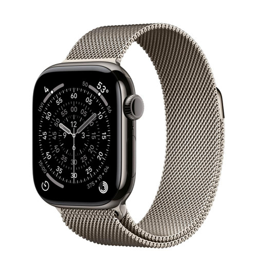 Apple Watch Series 11 GPS + Cellular 42mm Slate Tit. Case w. Natural Milanese Loop (MF9K4+MGHY4)