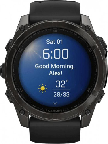 Garmin Fenix 8 51mm AMOLED Sapphire Carbon Gray DLC Titanium w. Black/Pebble Gray S. Band (010-02905-20/21) openbox