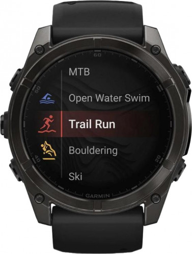 Garmin Fenix 8 51mm AMOLED Sapphire Carbon Gray DLC Titanium w. Black/Pebble Gray S. Band (010-02905-20/21) openbox