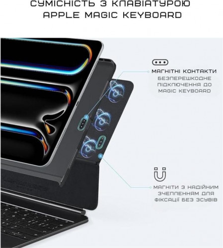 Чохол-накладка (карбоновий) Apple iPad Pro 11" 2024 Pitaka MagEZ Case 2 Plain Black/Grey (KPD2401P)