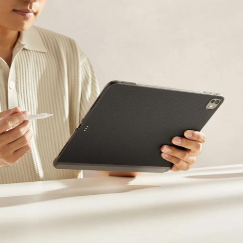 Чохол-накладка (карбоновий) Apple iPad Pro 11" 2024 Pitaka MagEZ Case 2 Plain Black/Grey (KPD2401P)