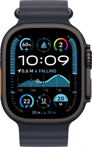Ремінець Apple Watch 44/45/46/49 мм Ocean Band Navy Black Titanium Finish
