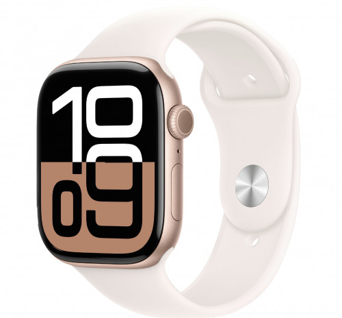Apple Watch Series 10 GPS 42mm Rose Gold Alu. Case w. Light Blush Sport Band - M/L (MWWJ3)