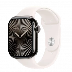 Apple Watch Series 10 GPS + Cellular 42mm Slate Titanium Case w. Light Blush Sport Band - S/M (MX0M3+MXLN3)