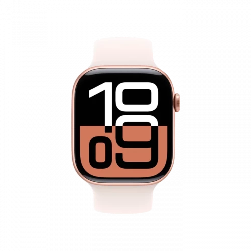 Apple Watch Series 10 GPS 46mm Rose Gold Alu. Case w. Light Blush Solo Loop Size 4 (MWX23+MY9T3)