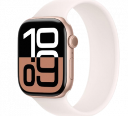 Apple Watch Series 10 GPS 46mm Rose Gold Alu. Case w. Light Blush Solo Loop Size 4 (MWX23+MY9T3)