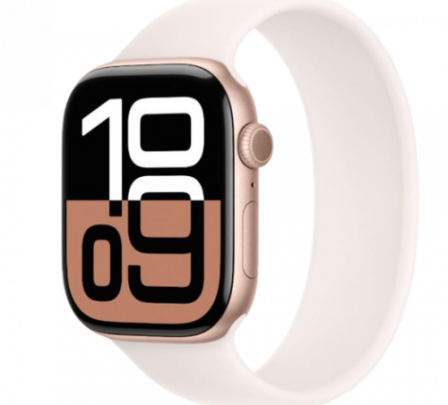 Apple Watch Series 10 GPS 46mm Rose Gold Alu. Case w. Light Blush Solo Loop Size 4 (MWX23+MY9T3)