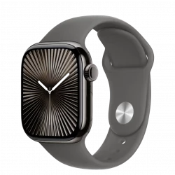 Apple Watch Series 10 GPS + Cellular 42mm Slate Titanium Case w. Stone Gray Sport Band - M/L (MX0M3+MXLH3)