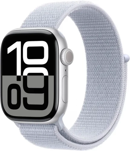 Apple Watch Series 10 GPS 42mm Jet Black Aluminum Case w. Blue Cloud Sp loop (MWWX3+MXKX3)