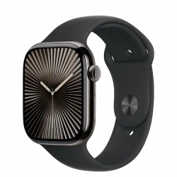 Apple Watch Series 10 GPS + Cellular 46mm Slate Titanium Case w. Black Sport Band - XL (MX173+MXM53)